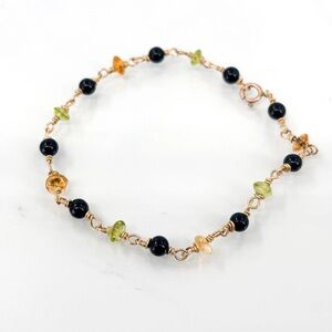 Elegant Black and Gold Beaded Bracelet